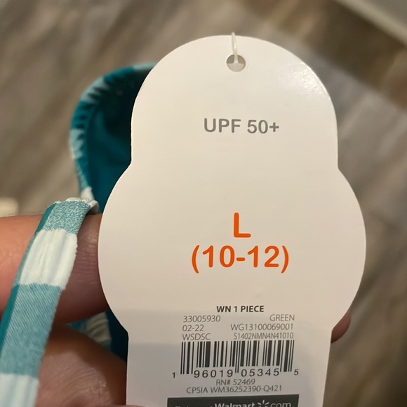 Wonder Nation Girls Shark Bite One-Piece Swimsuit Size L (10-12) NEW - Picture 6 of 6